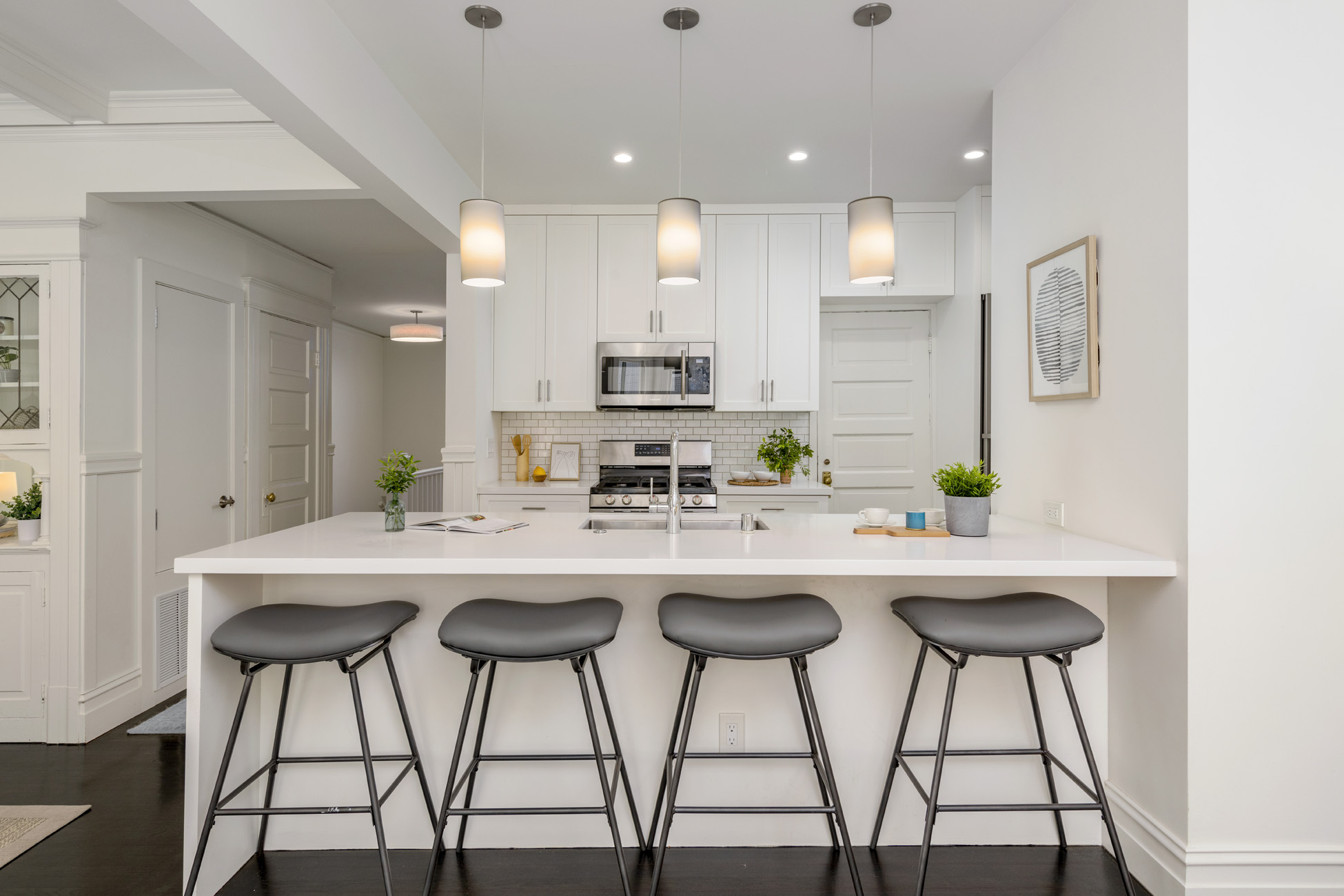 San Francisco Edwardian remodeled kitchen island