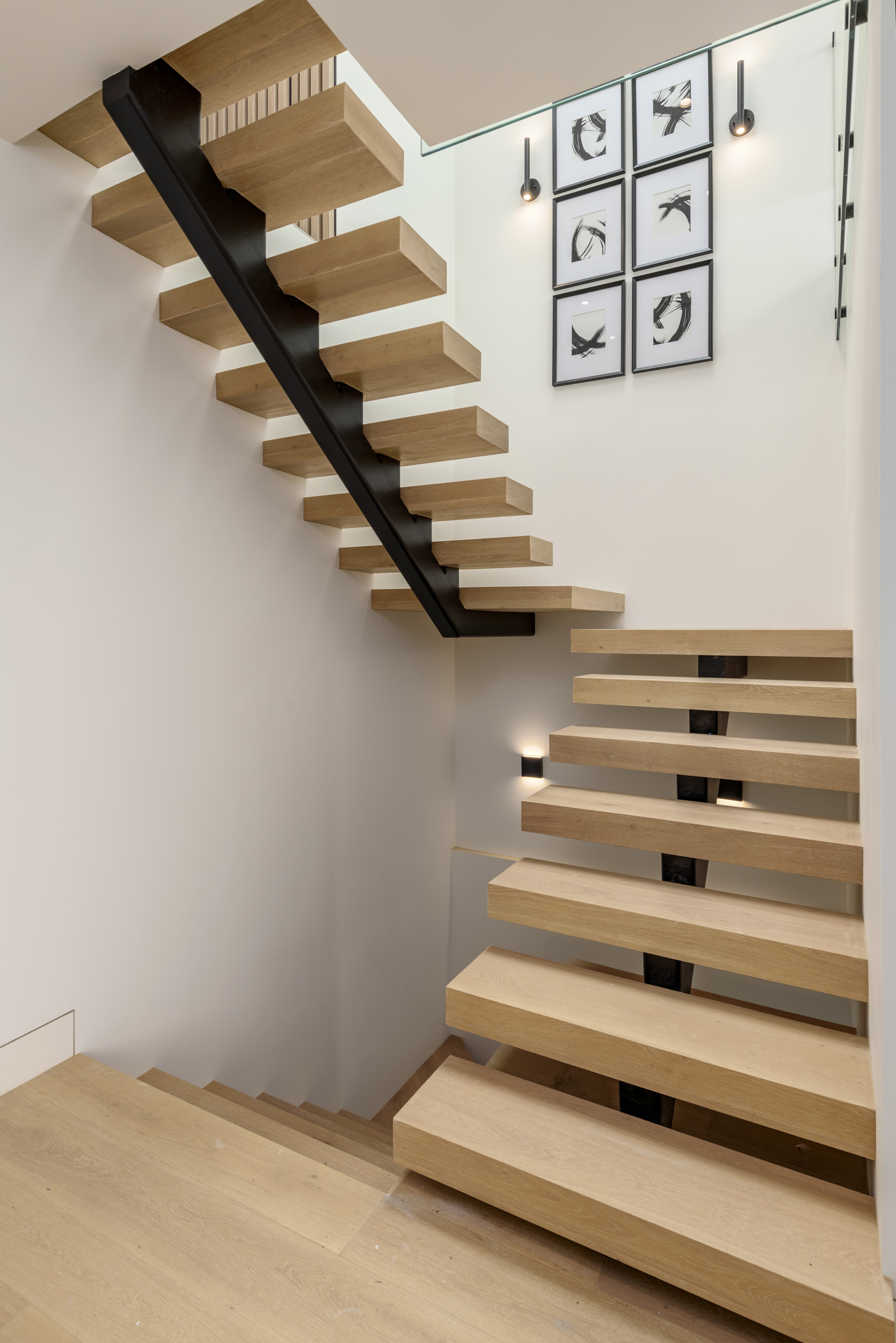 SF modern remodel floating stairway
