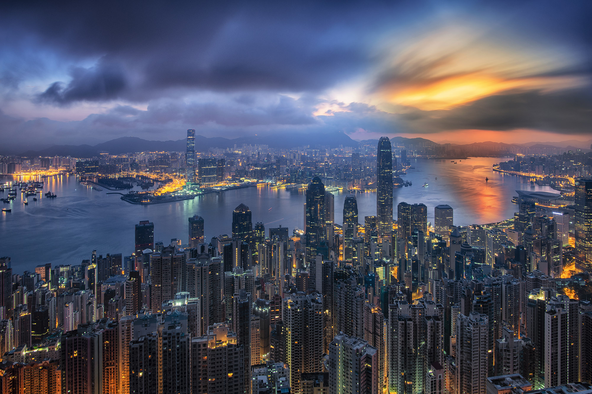 Victoria Peak, Hong Kong, at sunrise