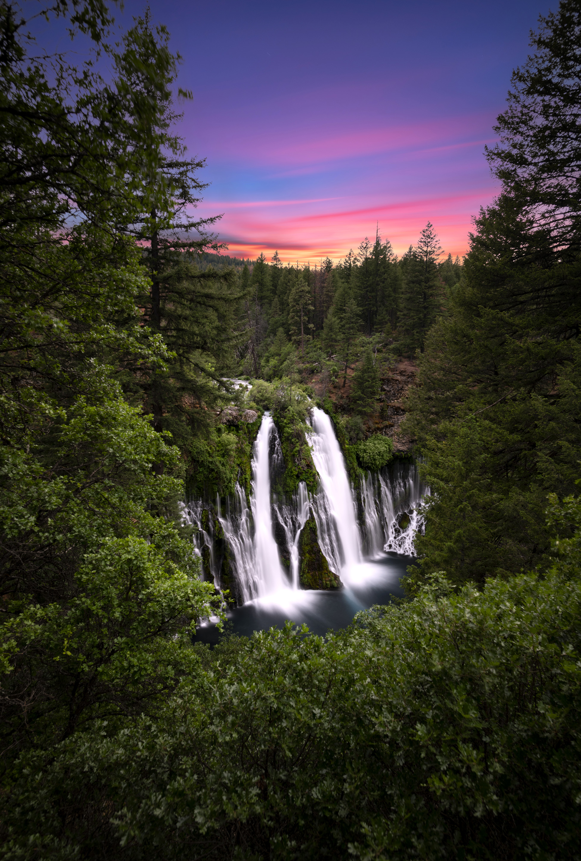 Long Exposure Sunset over Burney Falls