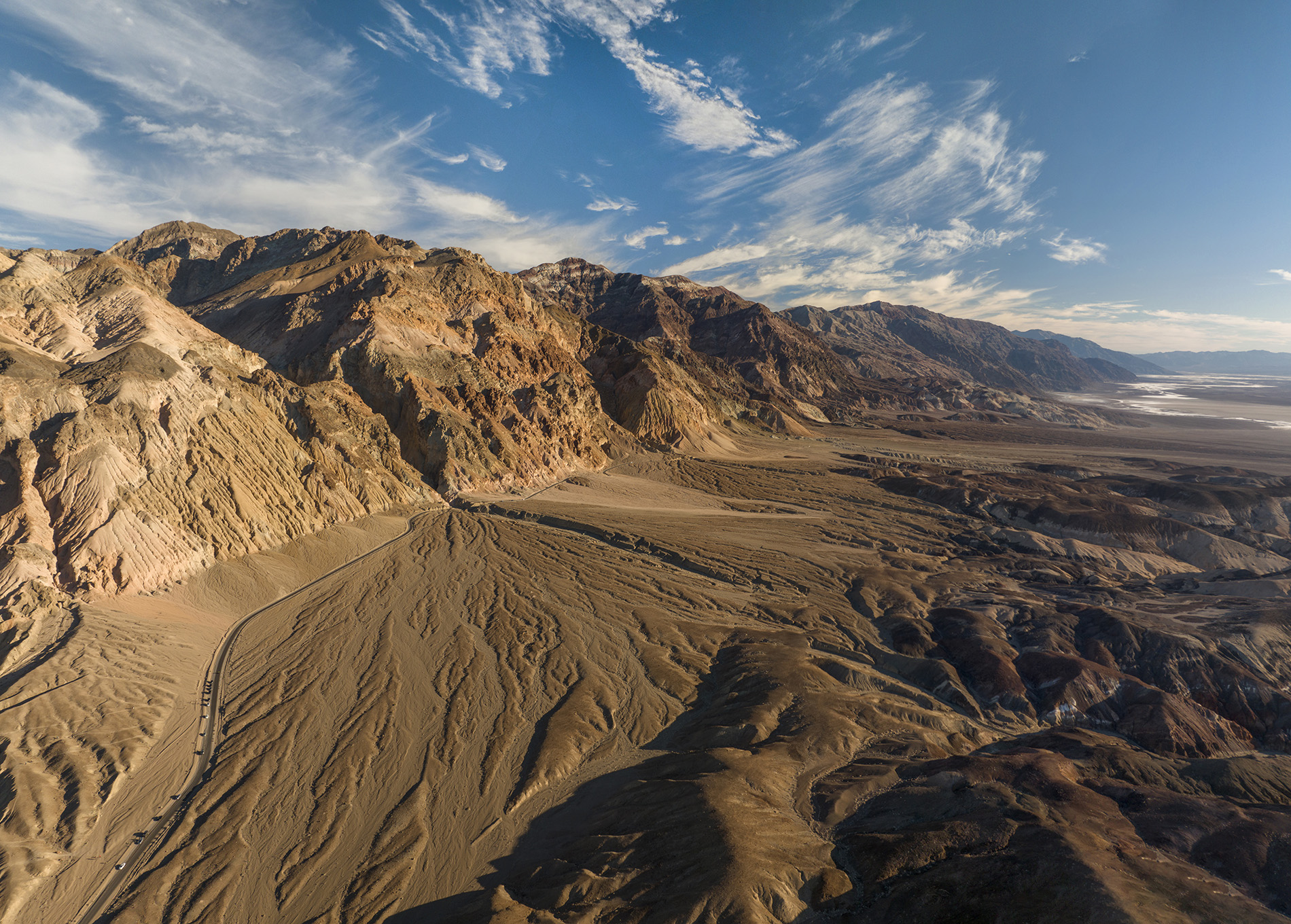 Aerial Landscape of Death Valley desert